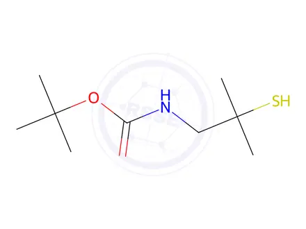 Chemical structure of Carbamic acid, (2-mercapto-2-methylpropyl)-, 1,1-dimethylethyl ester (9CI)
