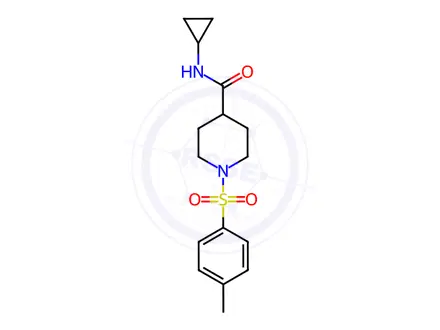 Chemical structure of N-cyclopropyl-1-tosylpiperidine-4-carboxamide