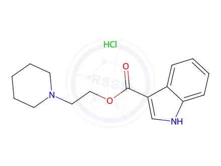 Chemical structure of 2-(Piperidin-1-yl)ethyl 1H-indole-3-carboxylate hydrochloride