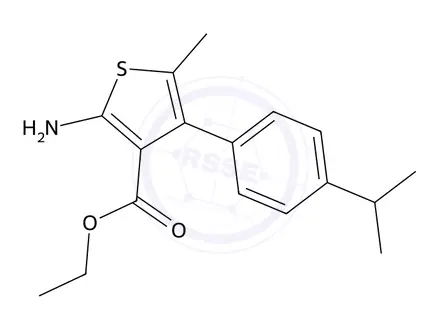 Chemical structure of Ethyl 2-amino-4-(4-isopropylphenyl)-5-methylthiophene-3-carboxylate