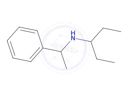 Chemical structure of (pentan-3-yl)(1-phenylethyl)amine