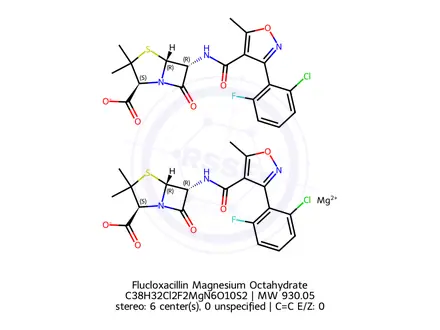 Chemical structure of Flucloxacillin Magnesium