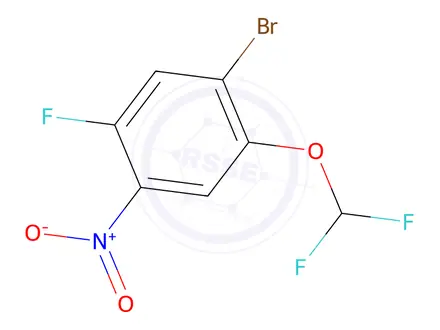 Chemical structure of 1-Bromo-2-(difluoromethoxy)-5-fluoro-4-nitro-benzene