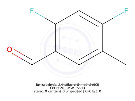 Chemical structure of Benzaldehyde, 2,4-difluoro-5-methyl-(9CI)