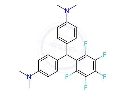 Chemical structure of BIS(4-N,N-DIMETHYLAMINOPHENYL)-(2,3,4,5,6-PENTAFLUOROPHENYL) METHANE