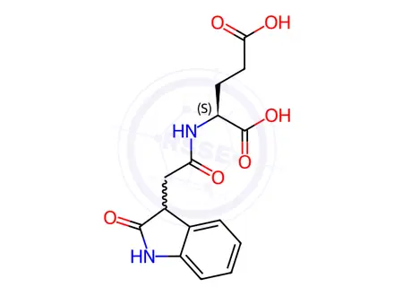 Chemical structure of (2-(2-Oxoindolin-3-yl)acetyl)-L-glutamic acid