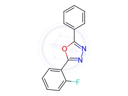 Chemical structure of 2-(2-fluorophenyl)-5-phenyl-1,3,4-oxadiazole