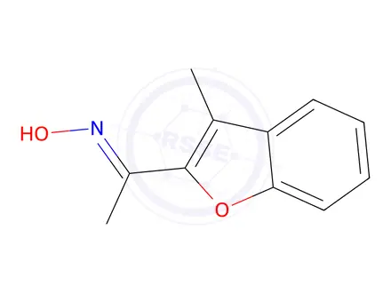 Chemical structure of (1E)-1-(3-methyl-1-benzofuran-2-yl)ethanone oxime