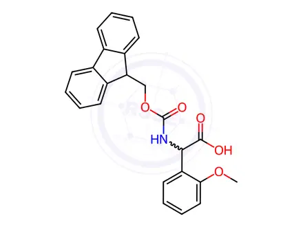 Chemical structure of 2-((((9H-Fluoren-9-yl)methoxy)carbonyl)amino)-2-(2-methoxyphenyl)acetic acid