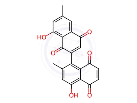 Chemical structure of 4,8'-Dihydroxy-2,6'-dimethyl-1,2'-binaphthalene-1',4',5,8-tetrone