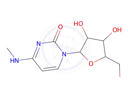 Chemical structure of 2(1H)-Pyrimidinone, 1-b-D-arabinofuranosyl-4-(methylamino)-