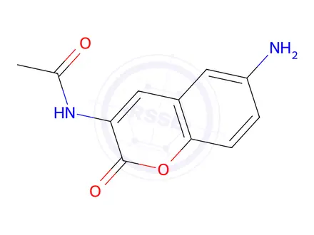 Chemical structure of N-(6-amino-2-oxo-2H-chromen-3-yl)acetamide