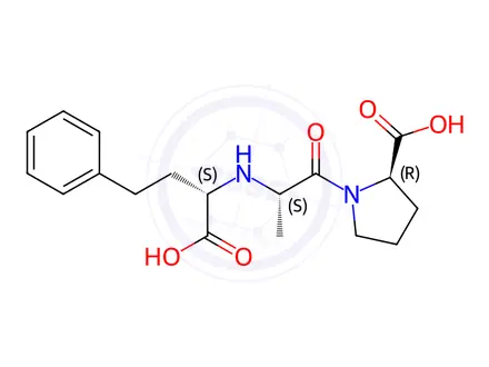 Chemical structure of D-Proline, N-[(1S)-1-carboxy-3-phenylpropyl]-L-alanyl-