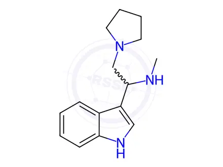 Chemical structure of 1-(1H-indol-3-yl)-N-methyl-2-(pyrrolidin-1-yl)ethan-1-amine