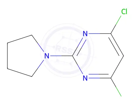 Chemical structure of 4,6-dichloro-2-(pyrrolidin-1-yl)pyrimidine