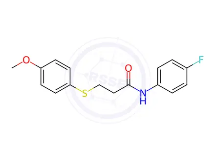 Chemical structure of N-(4-Fluorophenyl)-3-((4-methoxyphenyl)thio)propanamide