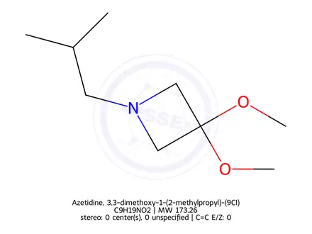 Chemical structure of Azetidine, 3,3-dimethoxy-1-(2-methylpropyl)-(9CI)