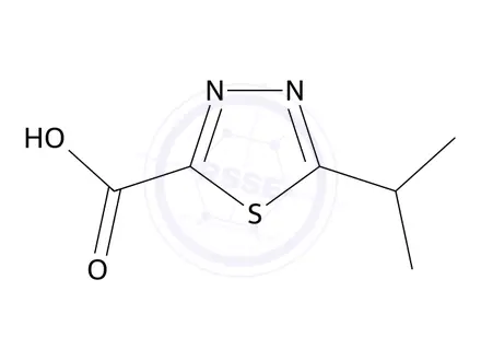 Chemical structure of 5-(propan-2-yl)-1,3,4-thiadiazole-2-carboxylic acid