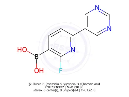 Chemical structure of (2-Fluoro-6-(pyrimidin-5-yl)pyridin-3-yl)boronic acid
