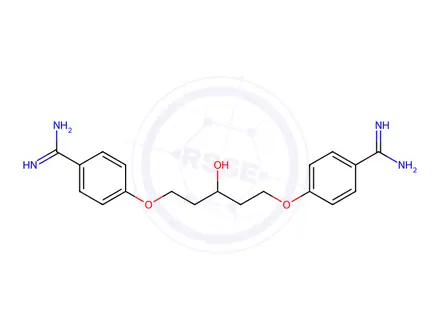 Chemical structure of 1,5-Bis(4-amidinophenoxy)-3-pentanol