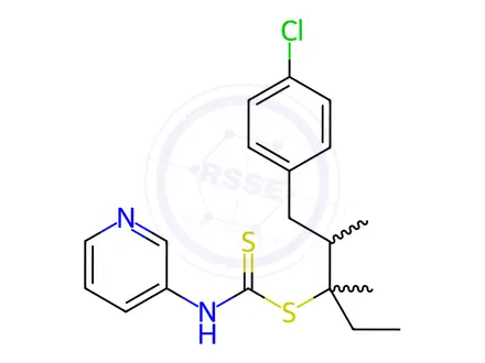 Chemical structure of (4-Chlorophenyl)methyl 1-ethyl-1-methylpropyl-3-pyridinylcarbonimidodithioate
