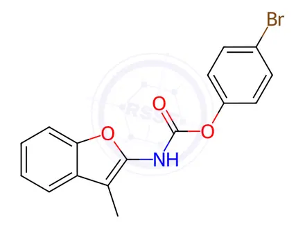 Chemical structure of 4-Bromophenyl (3-methylbenzofuran-2-yl)carbamate