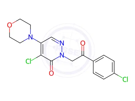 Chemical structure of 4-chloro-2-[2-(4-chlorophenyl)-2-oxoethyl]-5-morpholino-3(2H)-pyridazinone