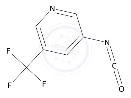 Chemical structure of 3-Isocyanato-5-(trifluoromethyl)pyridine