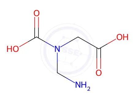 Chemical structure of N-(Aminomethyl)-N-carboxyglycine