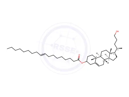Chemical structure of (8S,9S,10R,13R,14S,17R)-17-((R)-5-hydroxypentan-2-yl)-10,13-dimethyl-2,3,4,7,8,9,10,11,12,13,14,15,16,17-tetradecahydro-1H-cyclopenta[a]phenanthren-3-yl (E)-octadec-9-enoate