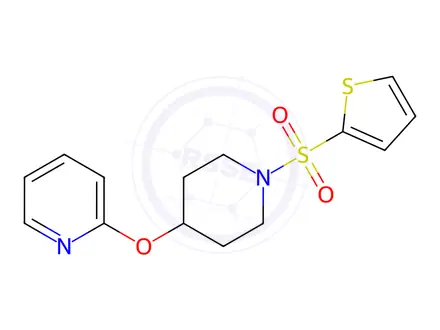 Chemical structure of 2-((1-(Thiophen-2-ylsulfonyl)piperidin-4-yl)oxy)pyridine