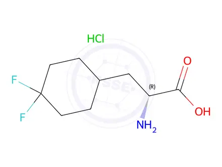 Chemical structure of (2R)-2-amino-3-(4,4-difluorocyclohexyl)propanoic acid hydrochloride