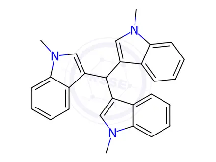 Chemical structure of Tris(1-methyl-3-indolyl)methane
