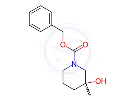 Chemical structure of benzyl 3-hydroxy-3-methylpiperidine-1-carboxylate