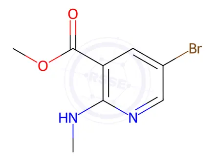 Chemical structure of Methyl 5-bromo-2-(methylamino)nicotinate