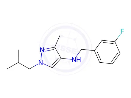 Chemical structure of N-(3-fluorobenzyl)-1-isobutyl-3-methyl-1H-pyrazol-4-amine