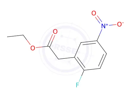 Chemical structure of Benzeneacetic acid, 2-fluoro-5-nitro-, ethyl ester