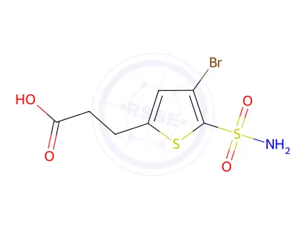 Chemical structure of 3-(4-Bromo-5-sulfamoylthiophen-2-yl)propanoic acid