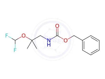 Chemical structure of Carbamic acid, N-[2-(difluoromethoxy)-2-methylpropyl]-, phenylmethyl ester
