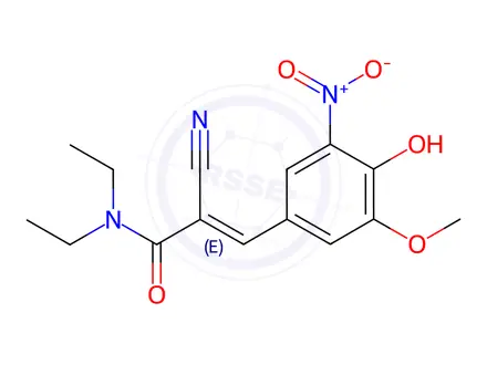 Chemical structure of (E)-3-O-Methyl Entacapone