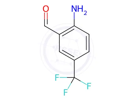 Chemical structure of Benzaldehyde, 2-amino-5-(trifluoromethyl)-