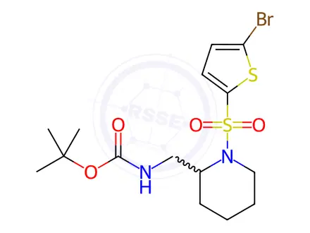 Chemical structure of tert-Butyl ((1-((5-bromothiophen-2-yl)sulfonyl)piperidin-2-yl)methyl)carbamate