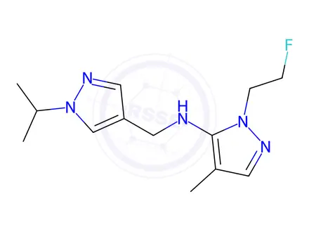Chemical structure of 1-(2-fluoroethyl)-N-[(1-isopropyl-1H-pyrazol-4-yl)methyl]-4-methyl-1H-pyrazol-5-amine