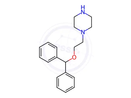 Chemical structure of 1-[2-(Diphenylmethoxy)ethyl]piperazine Dihydrochloride