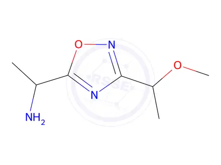 Chemical structure of 1-(3-(1-Methoxyethyl)-1,2,4-oxadiazol-5-yl)ethan-1-amine