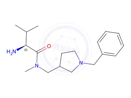 Chemical structure of (2S)-2-Amino-N-((1-benzylpyrrolidin-3-yl)methyl)-N,3-dimethylbutanamide