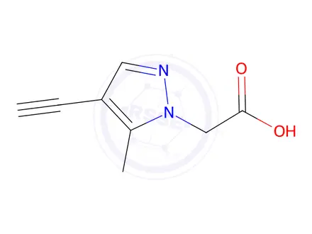 Chemical structure of 2-(4-Ethynyl-5-methyl-1H-pyrazol-1-yl)acetic acid