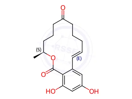 Chemical structure of Zearalenone