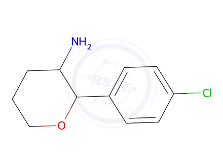 Chemical structure of 2-(4-Chlorophenyl)tetrahydro-2h-pyran-3-amine