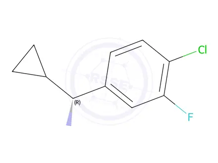 Chemical structure of (R)-(4-Chloro-3-fluorophenyl)(cyclopropyl)methanamine